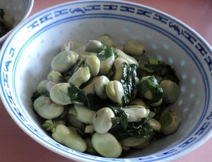 broadbean and basil salad