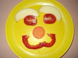 face made out of vegetables