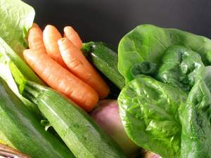 carrots, zucchini, spinach